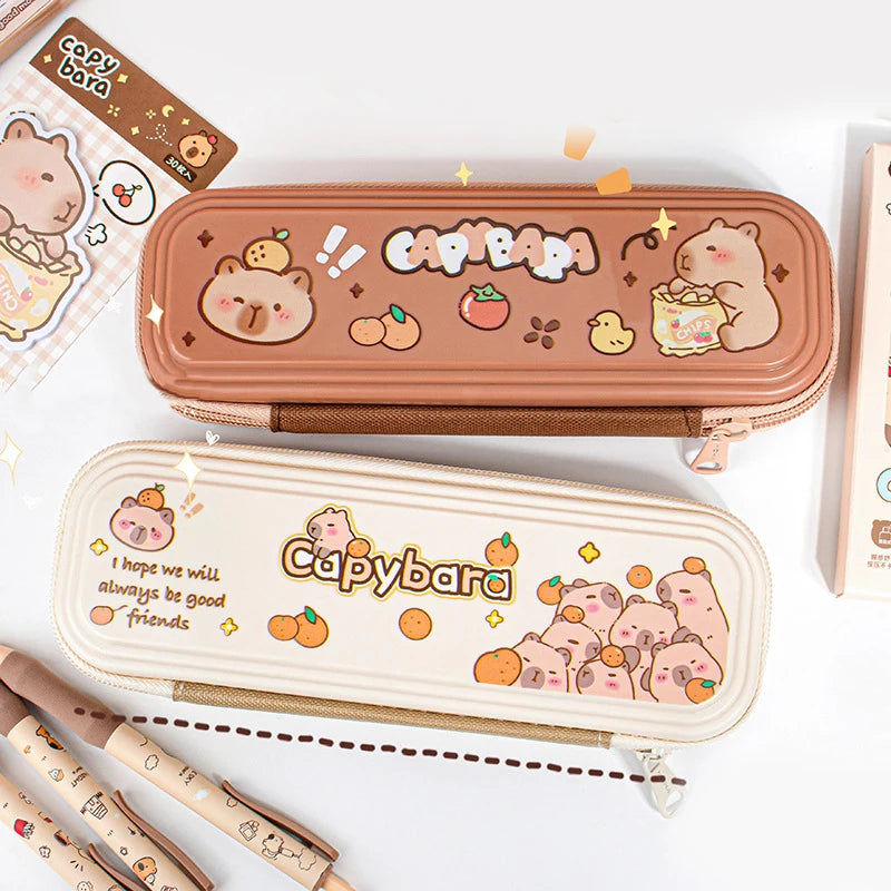 Cute Capybara Pencil Case – Large Capacity, Dirt-Resistant Aesthetic Stationery Bag 🐾✨