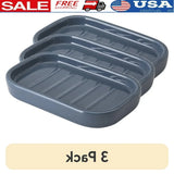 3-Pack Durable Ceramic Soap Dish Trio – Multi-Use Home & Bathroom Storage Organizer
