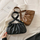 Women’s PU Leather Ruched Cloud Clutch – Small Messenger Shoulder Bag with Adjustable Strap, Fashion Crossbody Purse for Travel