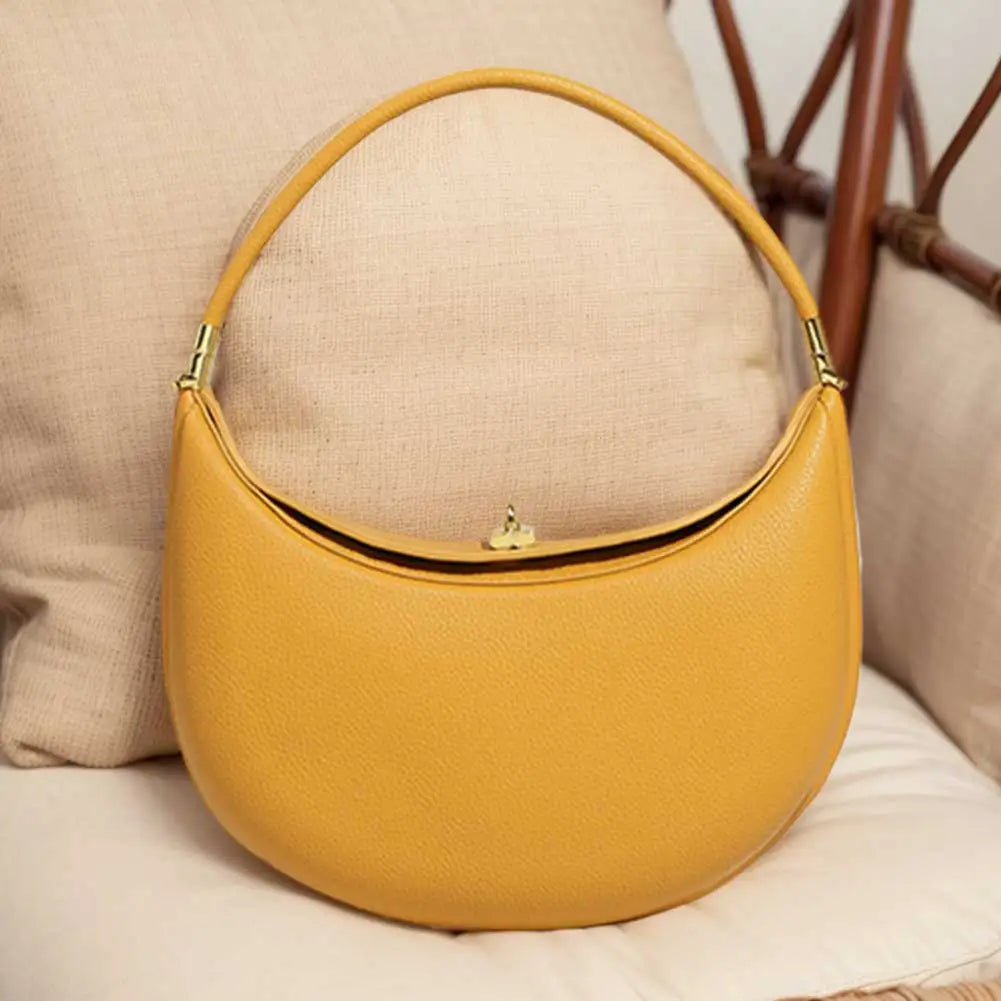 Trendy Half-Moon Shoulder Bag with Hasp Closure – Soft Designer Underarm & Casual Clutch Purse (113 chars)