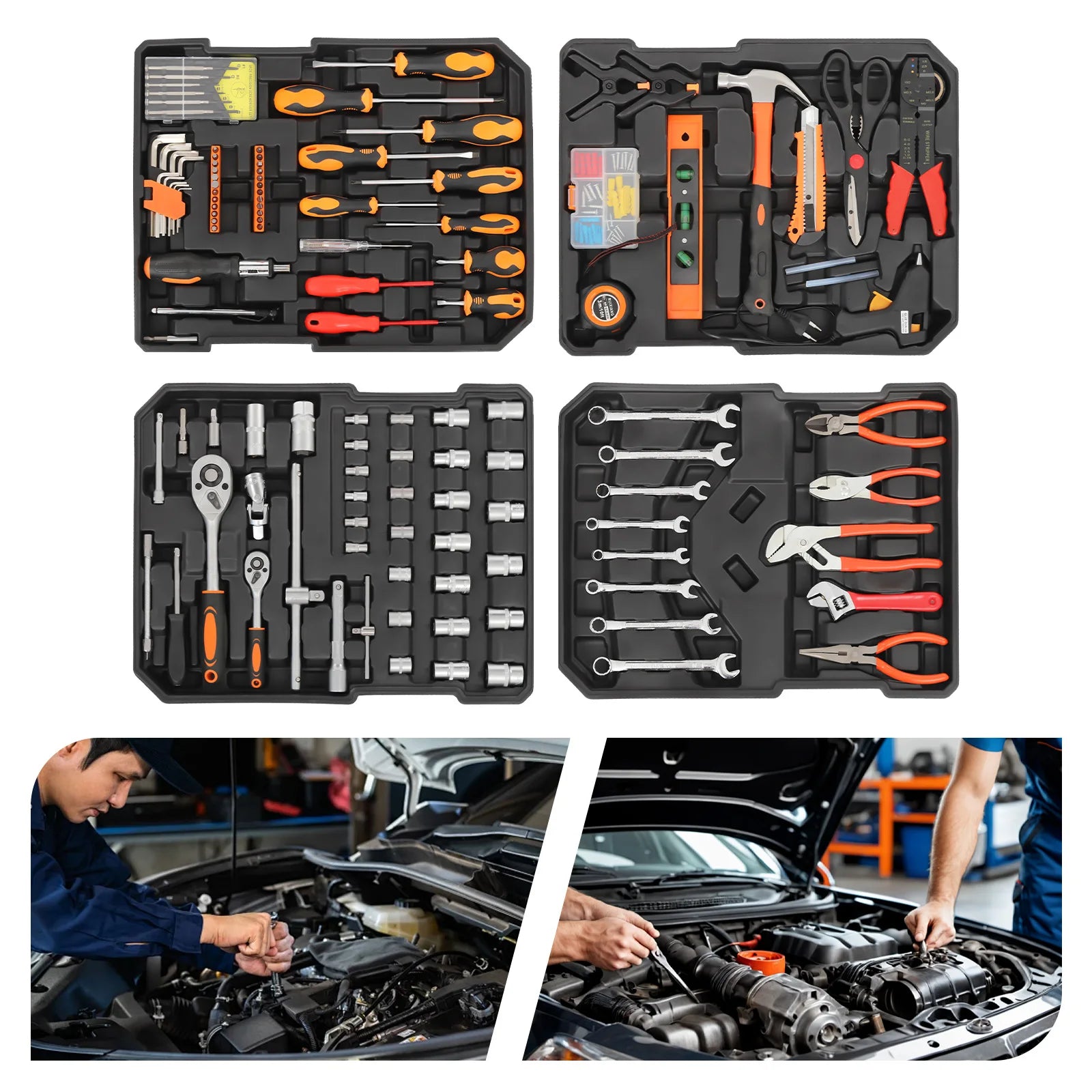 187-Piece Trolley Case Tool Box Set – Rust-Resistant Household Hand Tool Kit for Home Maintenance & Garden Care