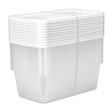 Set of 10 Clear Plastic Storage Bins (6-Quart) with Snap-On Lid – White