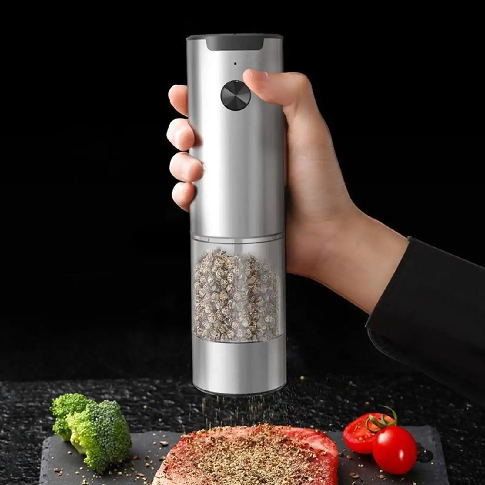 Rechargeable Electric Salt & Pepper Grinder Set – 2 Pack with Base - PulinGO