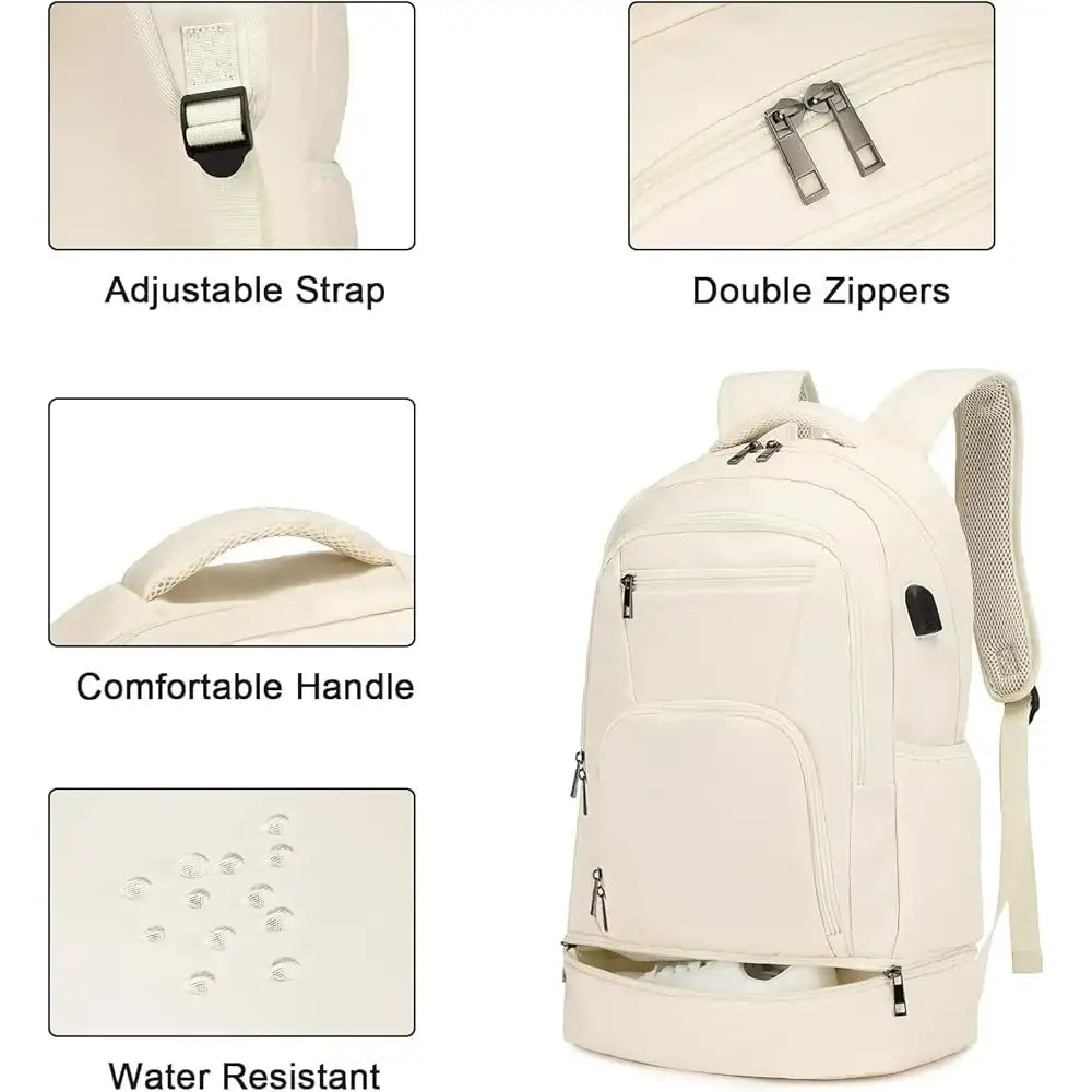 “Advanced Gym Backpack with Shoe Compartment & USB Charging – Waterproof Lightweight Daypack”