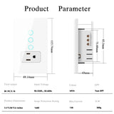 Melery Mexico Plug WiFi Smart Socket – Tuya App Intelligent US Wall Outlet with Touch Glass Panel, Alexa & Google Home Compatible