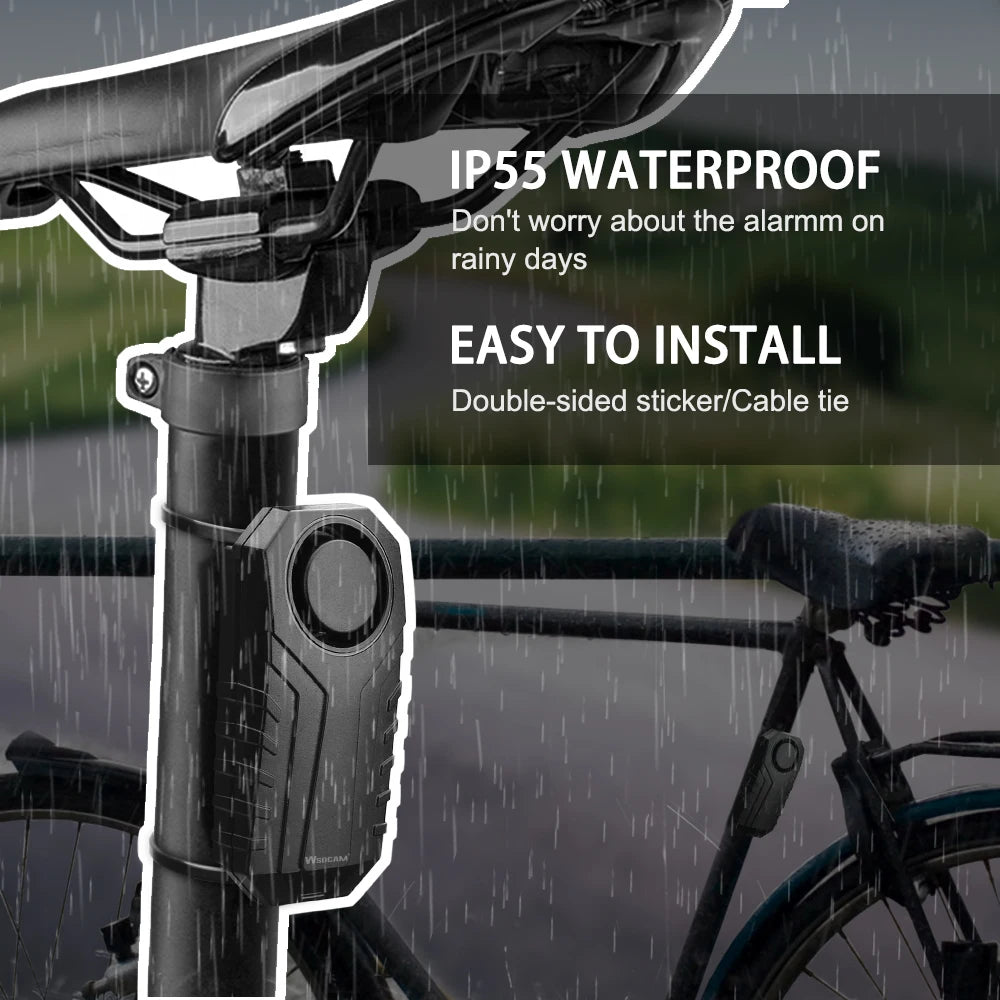🚴 Anti-Theft Bike Alarm – 113dB Wireless Vibration Motorcycle Alarm with Remote Control for Vehicle Security