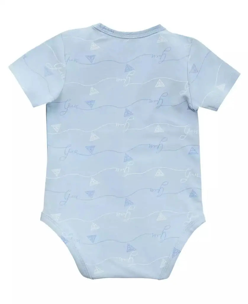 GUESS Baby Boys’ 5-Piece Outfit Set – Bodysuits, Shorts, Bib & Socks with Stylish Logo Design for Infants & Toddlers