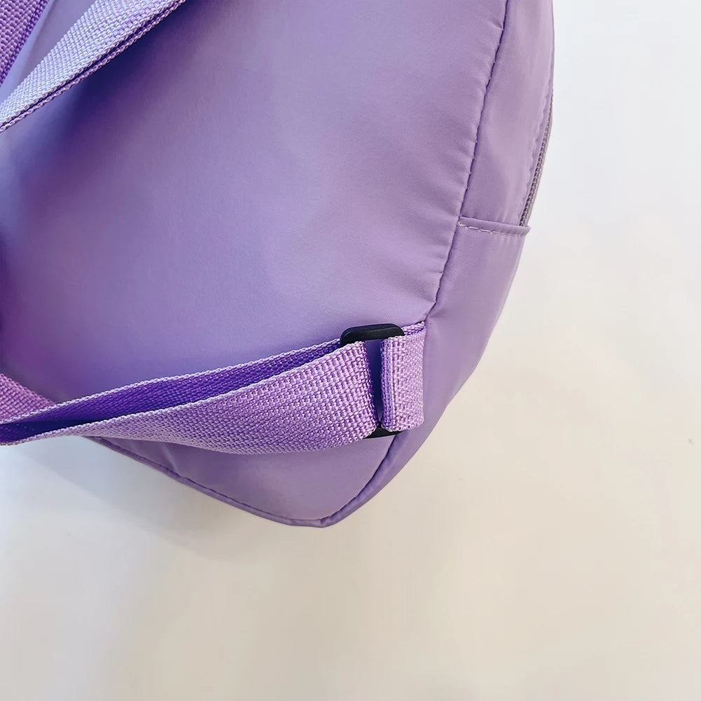 Women’s Preppy Style Nylon Mini Backpack – Solid Color School & Travel Rucksack