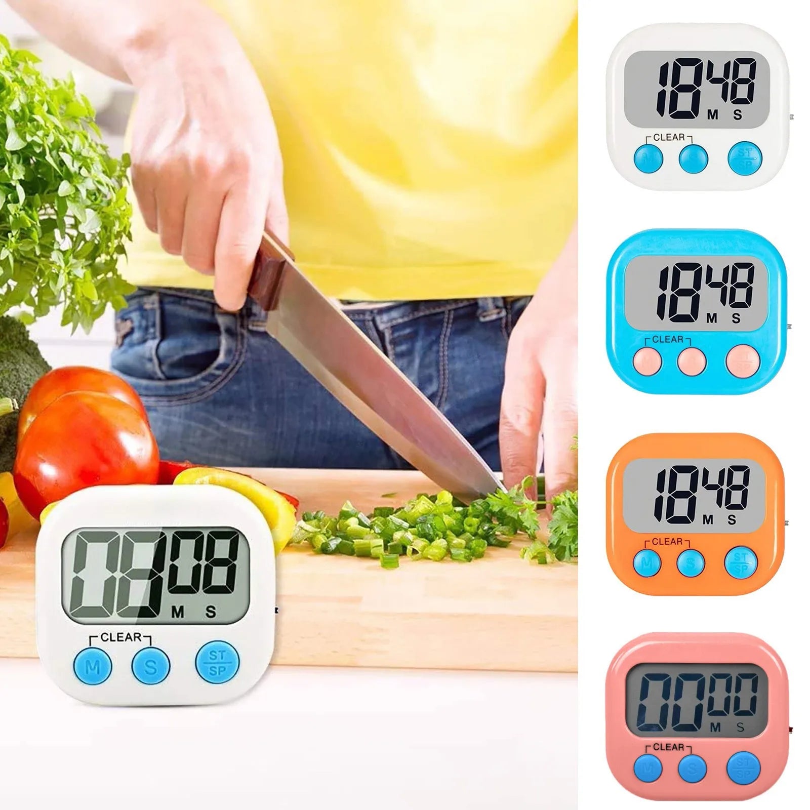 Digital Countdown Timer with Large LCD & One-Touch Control — Kitchen, Classroom, Study & Egg Timer