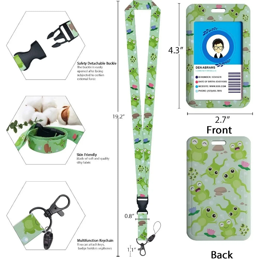 🪪 ID Badge Holder with Lanyard & Retractable Reel – Keychain Clip, Name Tag & Card Holder for Office & Work