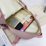 Cute Women’s Large-Capacity Backpack – Preppy Multi-Pocket Nylon Schoolbag | Student Travel Daypack