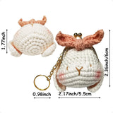 Crochet Animal Keychain Coin Purse – Mini Handmade Kisslock Bag & Backpack Charm for Girls & Women