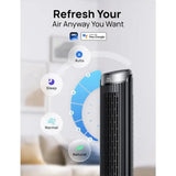 40'' Bladeless Oscillating Fan, 5 Speeds, Remote & 12H Timer Quiet