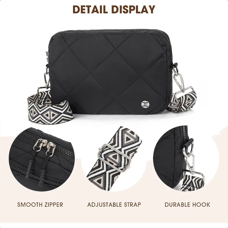 TELENA Quilted Crossbody Bag for Women – Lightweight Puffer Shoulder Purse with Modern Design & Premium Comfort