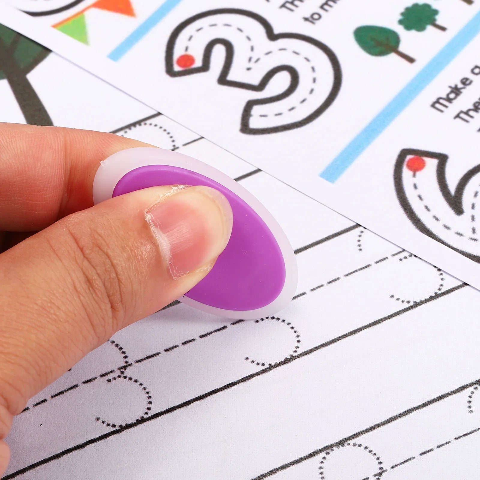 Oval Hollow Erasable Pen Erasers – 30–60 pcs Color Set for Art, Office & Classroom Use
