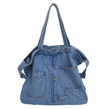 Retro Denim Large Capacity Crossbody & Shoulder Messenger Bag for Women – Vintage Pocket Tote Satchel