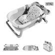 “Baby Bathtub for Newborns – Foldable Toddler Bathtub with Drain Hole, Soft Padding & Portable Travel Design”