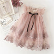 Girls Embroidered Mesh Vintage Dress – Korean Style Toddler Party Dress (Elegant & Comfortable)