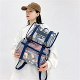 Transparent PVC Laptop Backpack – Waterproof Clear Casual Book Bag with Large Capacity for Women & Men