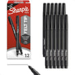 Felt Tip Pens – Fine Point 0.4mm Black Markers, 12 Count Set for Journaling, Drawing & Office Use