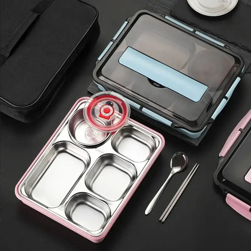 Stainless Steel Thermal Lunch Box – Multi-Layer Bento Container with Spoon & Chopsticks for School & Office 🍱