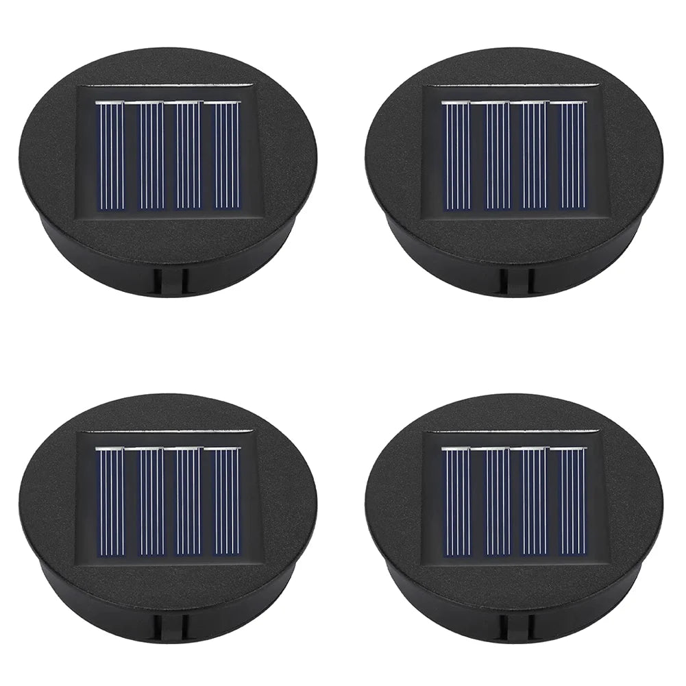 Solar Lantern Replacement Top (1–4PCS, 8cm) – Waterproof LED Solar Panel Lid Light for Outdoor Garden, Patio & Pathway Décor