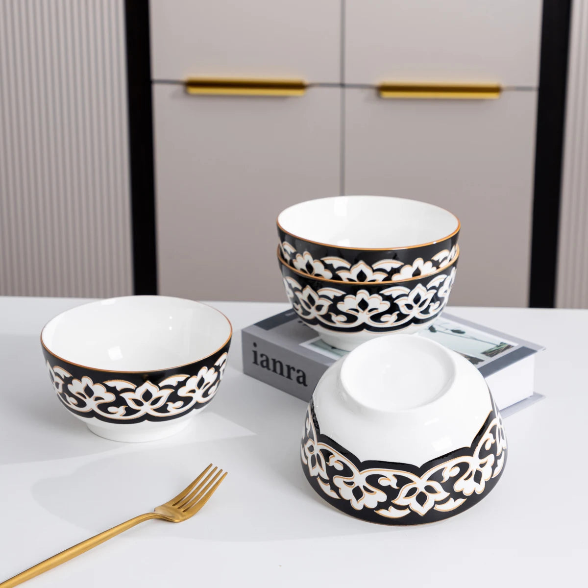 QOMO Collection Multi-Piece Porcelain Dinnerware Set – Floral Design, Service for 4/6/8 (12-/20-/30-/40-Pieces)