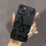 Butterfly Pattern iPhone Case – Fashion Letter Design, All-Inclusive Protection for iPhone 16 Pro Max to XR