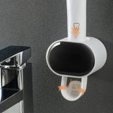 Automatic Toothpaste Dispenser & Toothbrush Holder – Wall-Mounted Bathroom Organizer