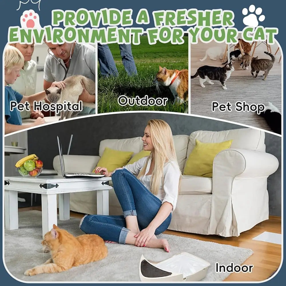 120-Count Cat Litter Box Robot Bags – 1.5 Mil Thick Waste Bags with Drawstring Closure, Compatible with Litter Box Robot 3 & 4