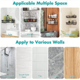 5-Piece No-Drill Shower Caddy & Shelf Set – Rustproof Stainless Bathroom Organizer