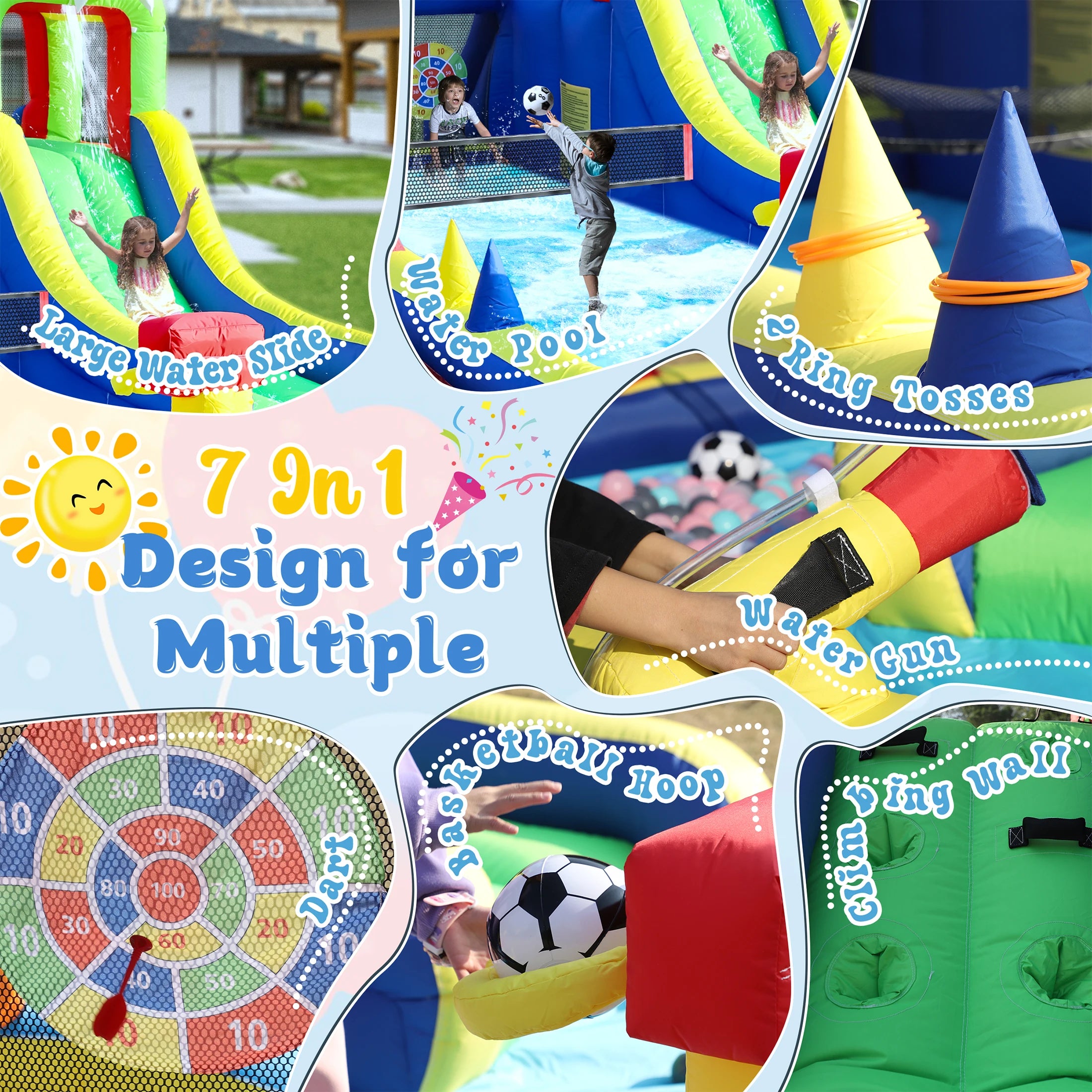 8-in-1 Crocodile Inflatable Water Slide Park – Backyard Wet & Dry Adventure for Kids