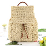 Woven Straw Shoulder Backpack for Women – Summer Beach & Holiday Bucket Purse Bag