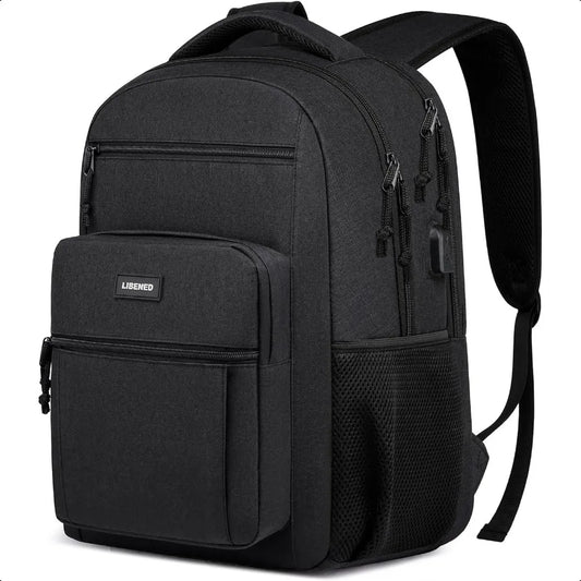 15.6" Anti-Theft School Laptop Backpack – Water-Resistant USB Charging Bookbag for Teen Boys & Men | Ergonomic Travel Daypack