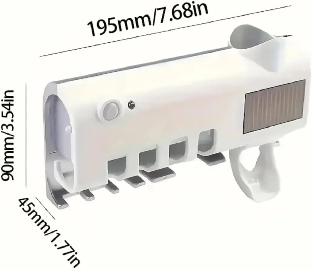 Wall-Mounted Toothpaste Dispenser & 4-Slot Toothbrush Rack – Drill-Free Bathroom Accessory