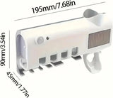 Wall-Mounted Toothpaste Dispenser & 4-Slot Toothbrush Rack – Drill-Free Bathroom Accessory