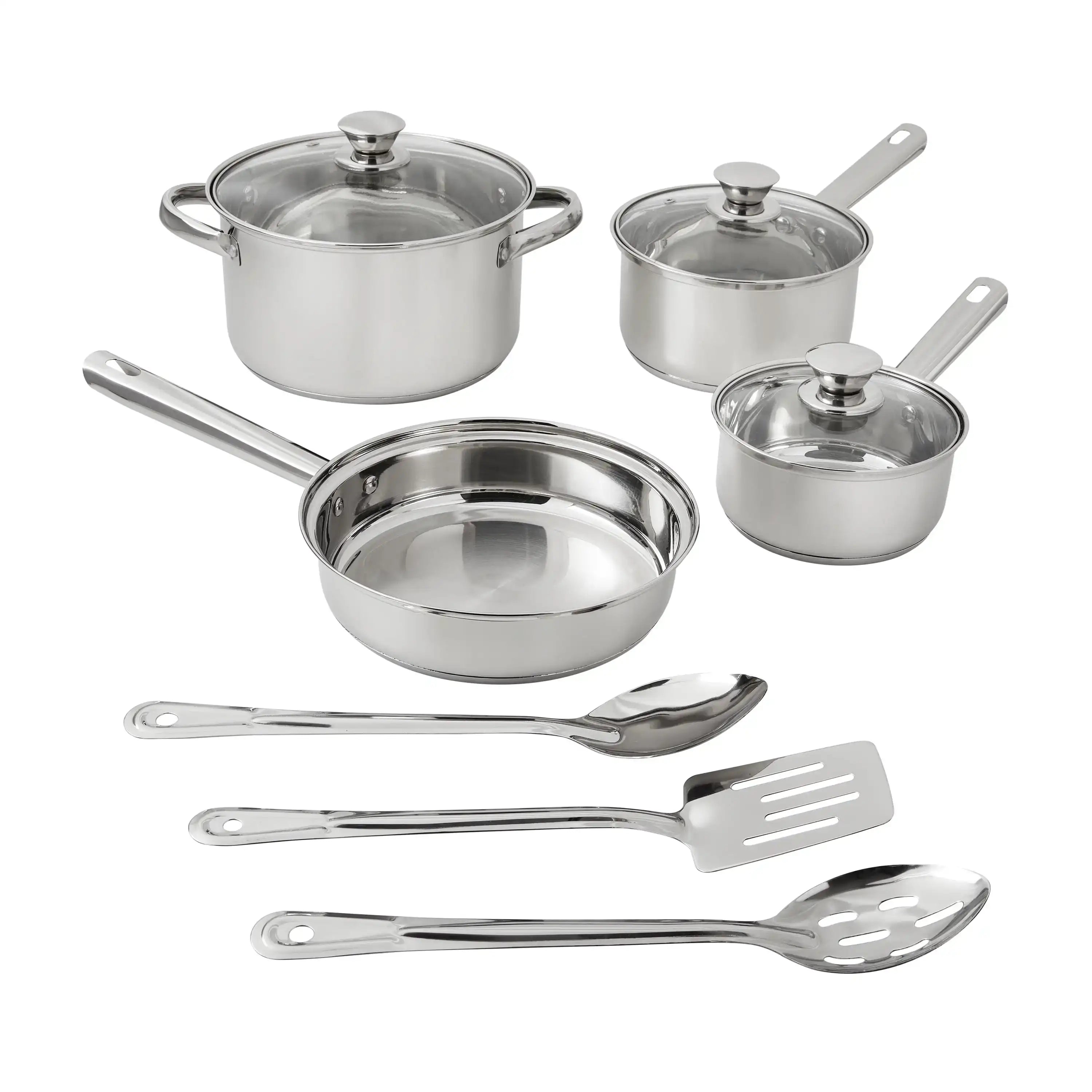 Premium 10-Piece Stainless Steel Nonstick Cookware Set – Everyday Durability & Style