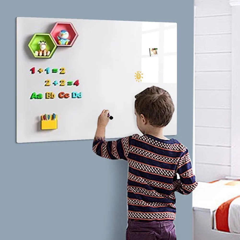 Magnetic Whiteboard Sticker Set – Includes Marker, Eraser & Magnet; Removable Dry-Erase Surface for Wall, Kids & Office