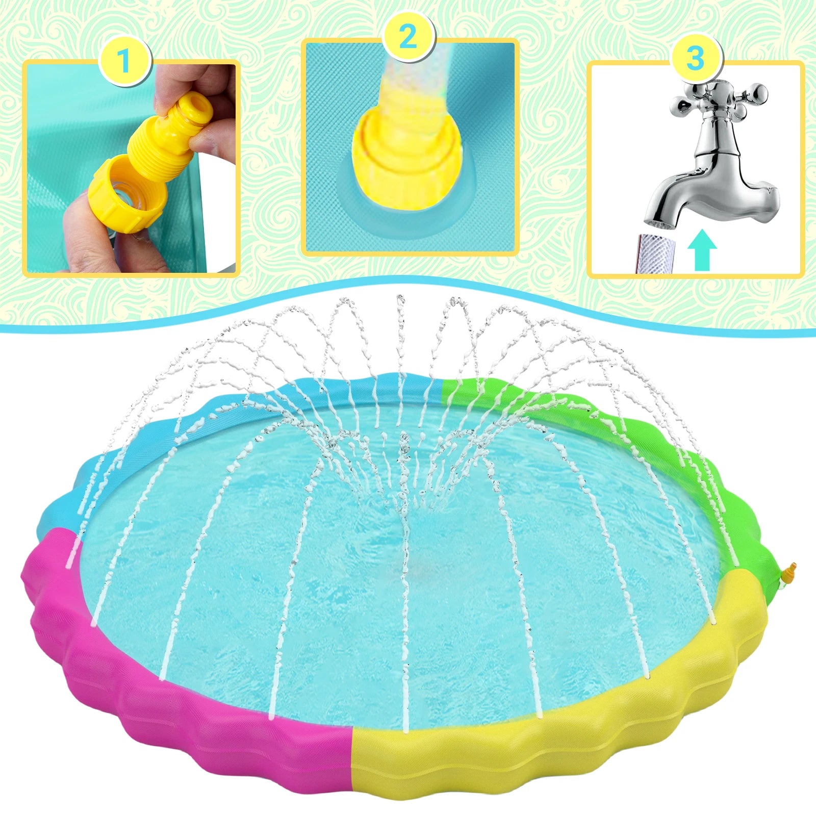Dog Splash Pad – Non-Slip Outdoor Sprinkler Pool for Pets (Summer Water Play Toy)