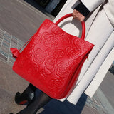 Women’s Floral Embossed Handbag – Fashionable Leather Crossbody Bag with Large Capacity for Work & Daily Use 👜✨