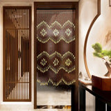 Wooden Bead Doorway Curtain – 35″ × 43″/68″ × 9″ Natural Boho Beads for Front Door Decor