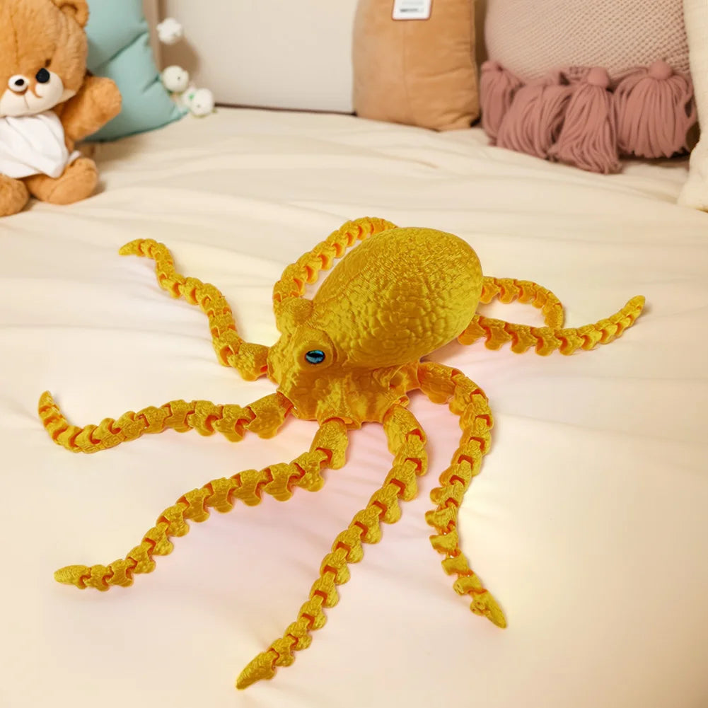 3D Printed Articulated Octopus – Sea Life Decorative Model Toy for Home & Office Desk Décor