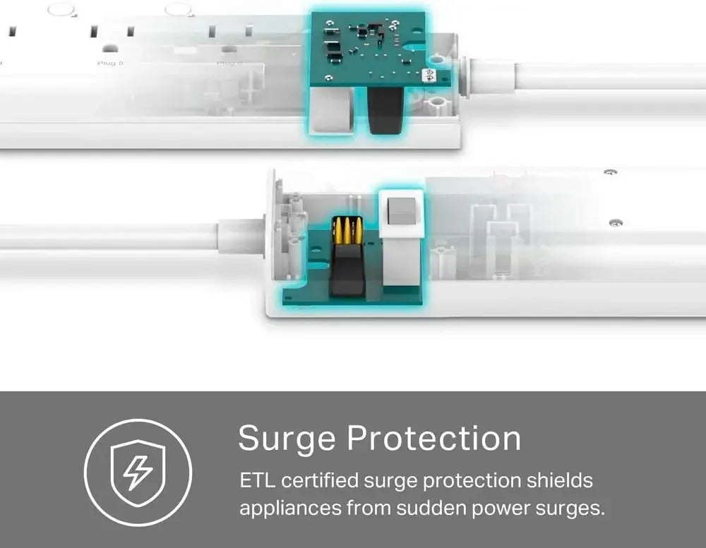 HS300 Smart Surge Protector – 6 Individually Controlled Outlets + 3 USB Ports, WiFi Smart Power Strip with Surge Protection, Works with Alexa & Google