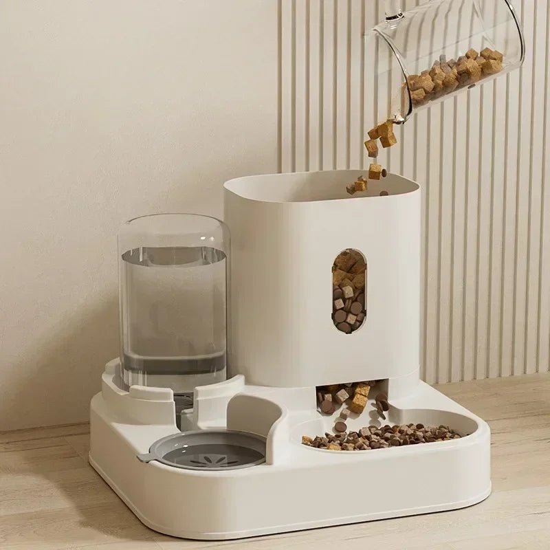 Automatic Feeder & Water Fountain – Large-Capacity Raised Stand Food & Drink Bowl for Cats & Dogs