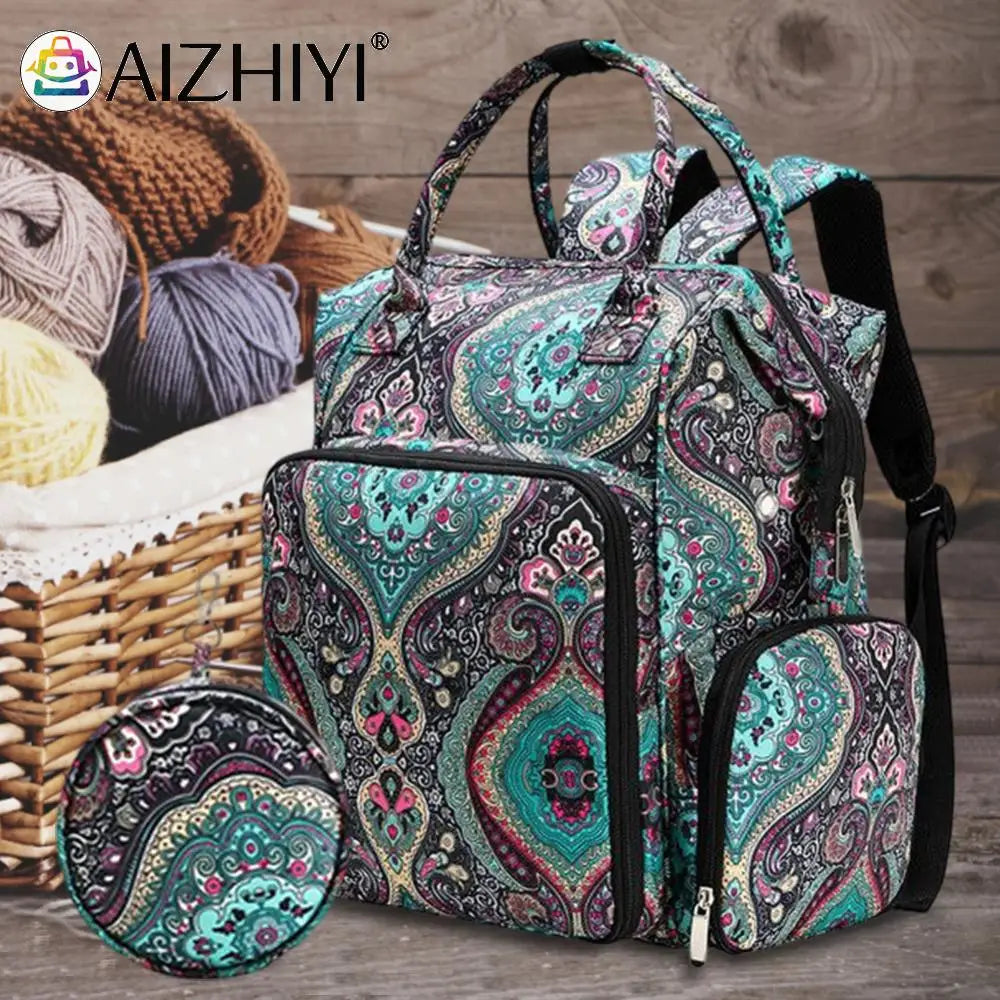 Portable Knitting & Crochet Yarn Organizer Bag – Large-Capacity Craft Storage | Lightweight Sewing & Hook Travel Bag with USB Feature