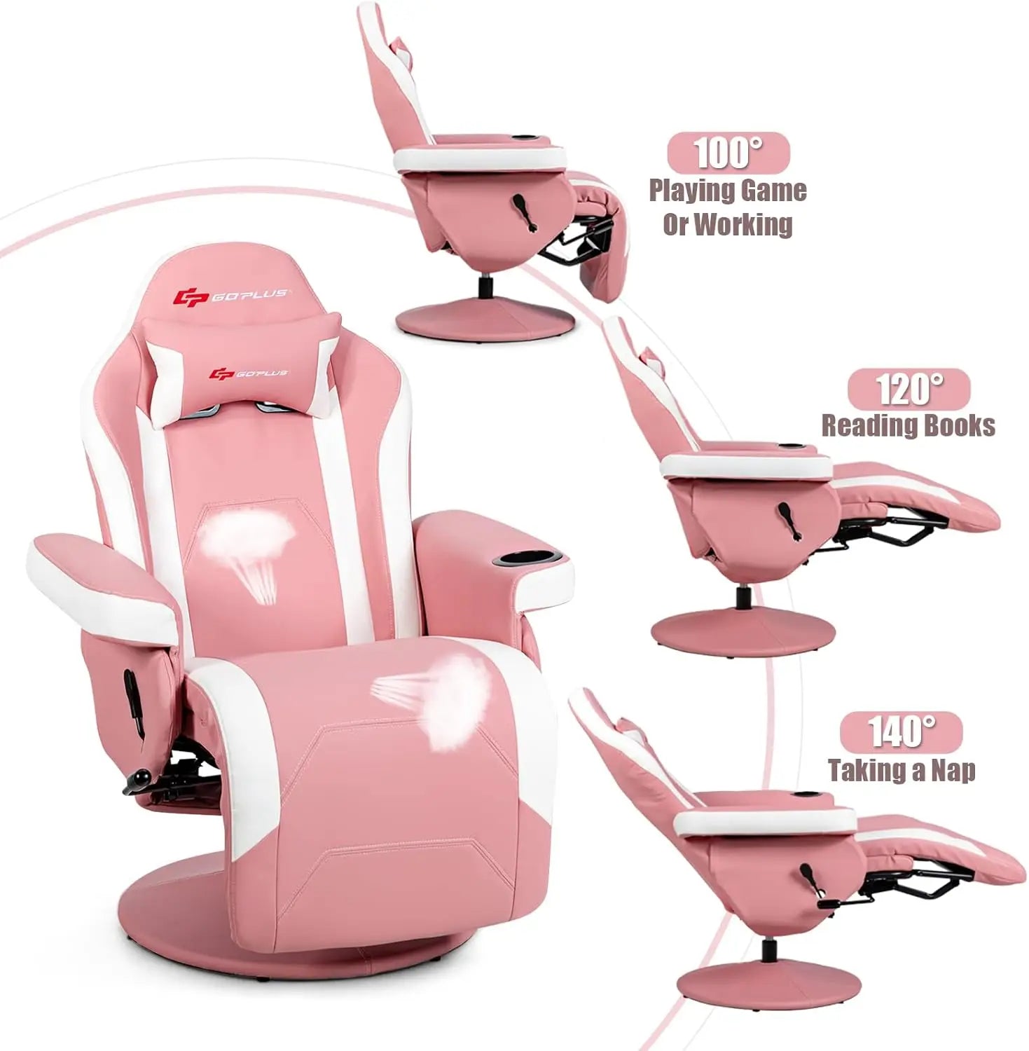 Gaming Recliner Massage Chair – PU Leather Single Sofa with Footrest, Cup Holder, Side Pouch & Ergonomic Massage Support