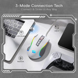 Redragon M612 PRO RGB Gaming Mouse – Wireless BT/2.4G Optical Mouse with 8,000 DPI, 9 Programmable Buttons & 7 Backlight Modes