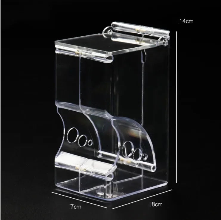 Hamster & Rabbit Food Dispenser – Clear Plastic Automatic Pet Feeder for Guinea Pigs, Small Pets & Rodents with Built-In Food Bowl