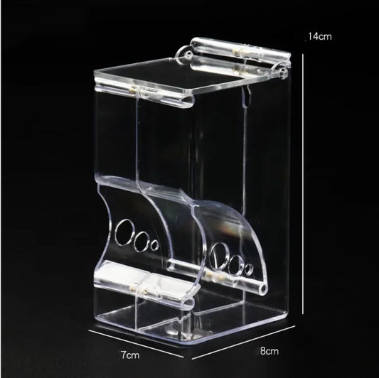 Hamster & Rabbit Food Dispenser – Clear Plastic Automatic Pet Feeder for Guinea Pigs, Small Pets & Rodents with Built-In Food Bowl