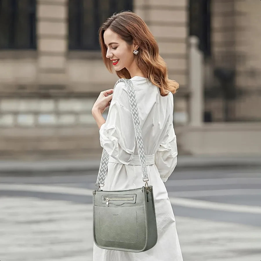 Women’s Hobo Crossbody Bag – 7-Pocket Shoulder Purse with Adjustable Guitar Strap | Modern Chic Handbag for Everyday Elegance